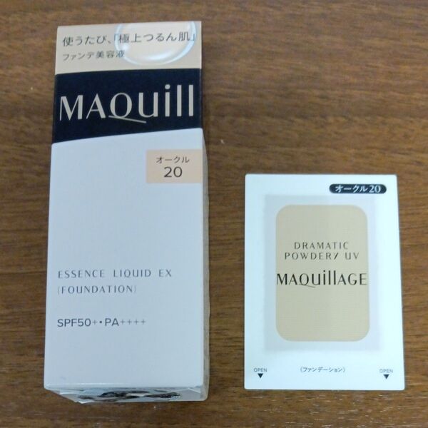 マキアージュ エッセンスリキッドEXファンデーション オークル20 オマケ付き、パウダリーファンデーション、サンプル