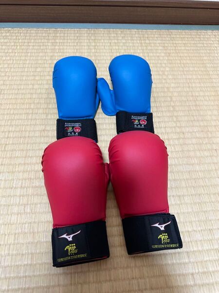 ミズノ 拳サポーター 全日本空手道連盟検定品 けんさぽ 赤 青 セット S グローブ 守礼堂