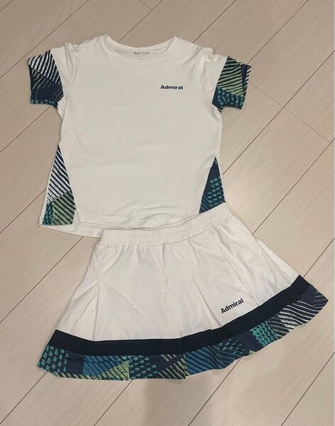 Admiral テニスウェア Mサイズ セットアップ 上下セット ホワイト スコート Tシャツ