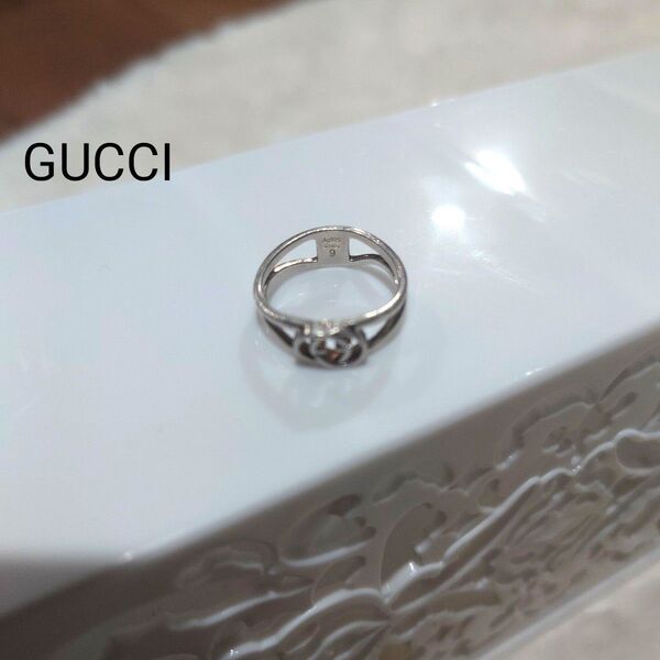GUCCI グッチ シルバー リング 指輪 9号 Ag925 イタリア製 中古 アクセサリー