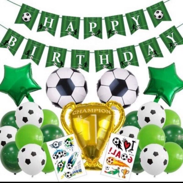 【パーティーグッズ】誕生日 バルーン サッカー 飾り イベント バースデーフォト