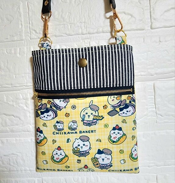 【タイムセール】ハンドメイド ベーカリー パン サコッシュ 移動ポーチ ショルダーオーガナイザー 【ショルダー紐無し】ちいかわ