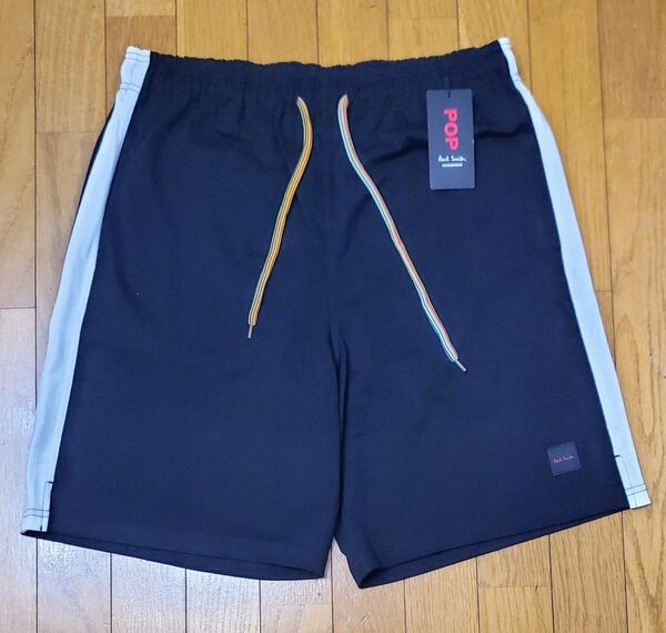 ポールスミス 新品 メンズ スウエット ショートパンツ(ホワイト/ブラックL)