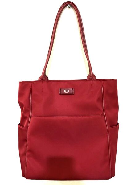 DAKS ダックス トートバッグ レッド系 ナイロン×レザー 美品