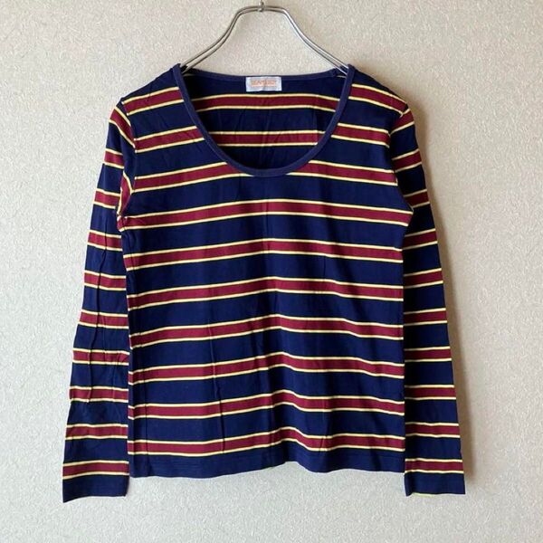 BEAMS BOY ビームスボーイ 長袖Tシャツ ロンTボーダーカットソー 綿F