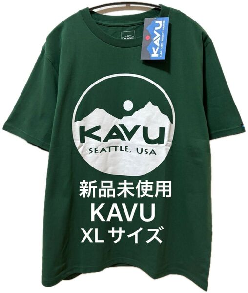 新品未使用タグ付 KAVU カブービッグブランドロゴ Tシャツ オーバーサイズ ボックスシルエット 丸胴ボディ