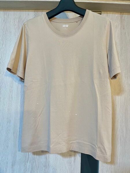 UNIQLO U スーピマコットンTシャツ Uネックティシャツ.*薄ピンク M トップス カットソー