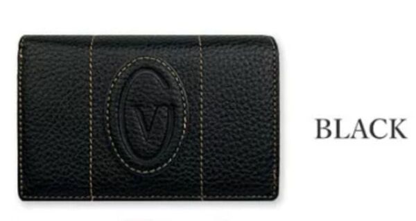 【新品】Gianni Valentino レザー二つ折り財布【ブラック】