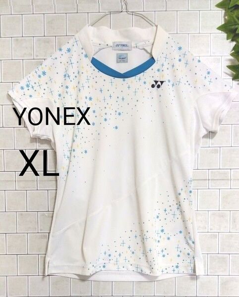 【YONEX☆ヨネックス】ゲームシャツ ホワイト&ブルー 0サイズ 大きいサイズLL XL