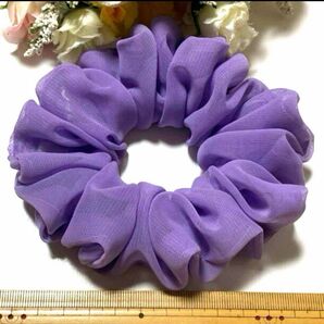 ハンドメイドシュシュ☆シフォンライトパープル