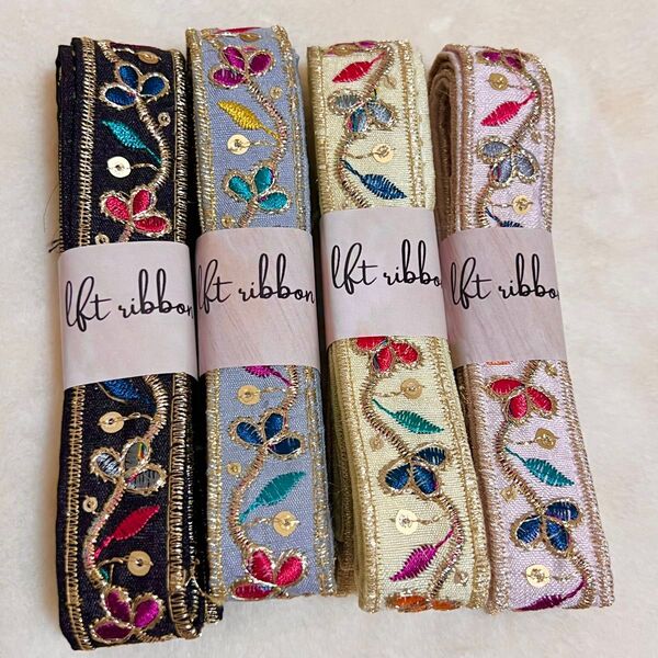 特別価格!!インド刺繍リボン1.5m×4本 セット 福袋