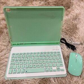 ipad Bluetooth ワイヤレスキーボード付きカバー+マウス