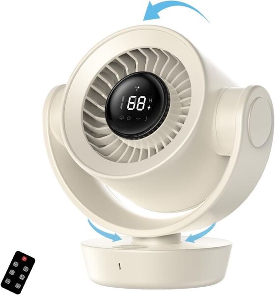 サーキュレーター 自動首振り 静音 360度回転 dcモーター 100段階風量調節 usb充電式 卓上 扇風機 コードレス