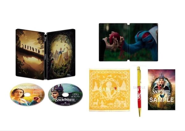 白雪姫 4K UHD ブルーレイ スチールブック クリスタルペン ハンドタオル A3ビジュアルシート Blu-ray