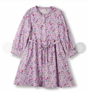  new goods Blanc shes floral print gown One-piece lavender 90 centimeter girl baby feather weave 