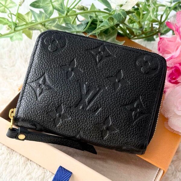 超極美品 現行 ルイヴィトン アンプラント ジッピーコインパース ミニ財布 コンパクトウォレット ノワール 黒 ブラック 箱袋