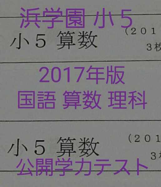 浜学園 小5 2017年版 3教科 フルセット 中学受験 最難関 難関
