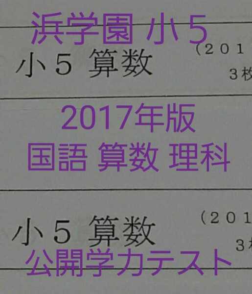 浜学園　小５　2017年版　3教科　フルセット　中学受験　最難関　難関