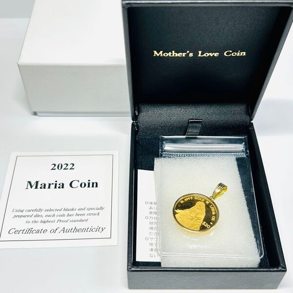希少 1000枚限定 24金 18金 マリア コインペンダント 1/10oz ペンダントトップ 純金