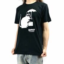 新品 BANKSY バンクシー 東京 傘 ネズミ グラフィティ ステンシルアート Tシャツ S M L XL ビッグ オーバー サイズ XXL~5XL ロンT パーカー_画像1