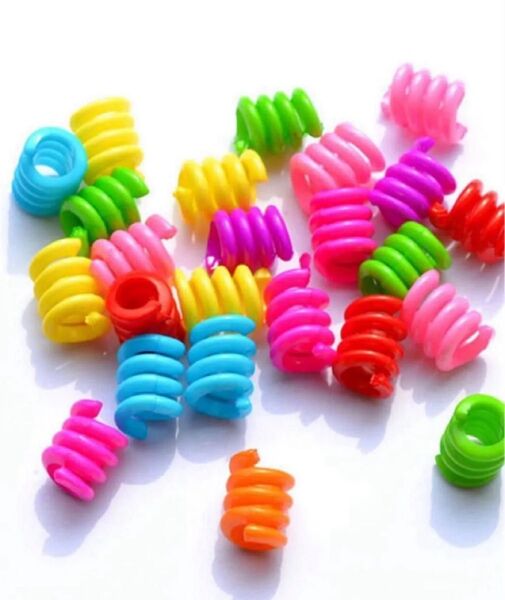 アクリルビーズ くるくる クルクル バネ パーツ カラー カラフル 12mm 30個