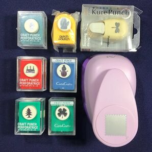 クラフトパンチ 8個セット トンボ 手袋 ケーキ クローバー 雪だるま ペンギン クリスマスツリー カールクラフト ハンドクラフト