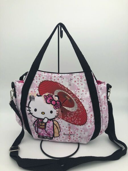 ハローキティ 和柄 桜 和傘 2WAYショルダーバッグ トートバッグ ハンドバッグ サンリオ