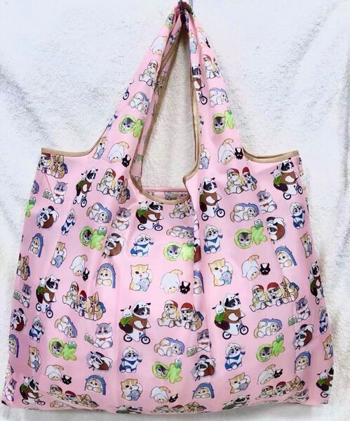 大きめのエコバッグ 猫柄買い物袋 折りたたみ 1袋 男女兼用 大容量収納 軽量 手提げ袋 おしゃれ ショッピングバッグ