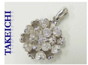 Ｐｔ９００★ペンダントトップ　お花モチーフ　フラワー◇ダイヤ１．００ｃｔ”32760