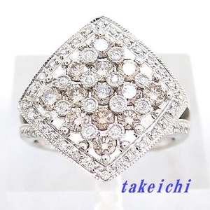 K18WG ★リング ダイヤ ◇ダイヤモンド1.28ct ●13号【中古】/10020000