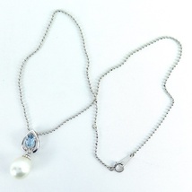 Pt900/Pt850 ★ネックレス パール11.6mm アクアマリン0.57ct ◇ダイヤモンド0.02ct ●最長39.5cm ◆鑑別書付き【中古】/s01103_画像6