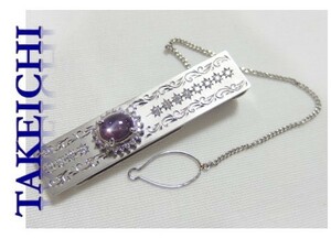 Ｐｍ９００★タイピン　タイ留　スターサファイア◇ダイヤモンド０．２７ｃｔ”j334/25038