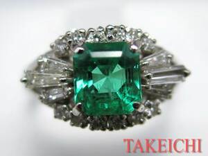 Pt900* ring emerald 1.11ct* diamond 0.54ct*12 number *so-ting attaching new goods has been finished /28483