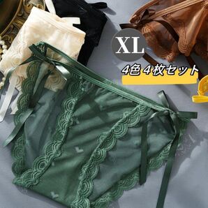 総レースレディースショーツ ショーツ セクシー 可愛い 4枚セット XL