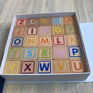 プチバトー 木製アルファベットブロック カラフル 知育玩具 英語学習