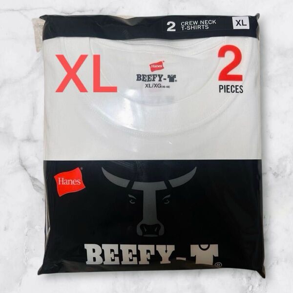 【新品未使用】ヘインズ BEEFY-T ビーフィー Tシャツ 半袖 白 2枚組 XL H5180-2