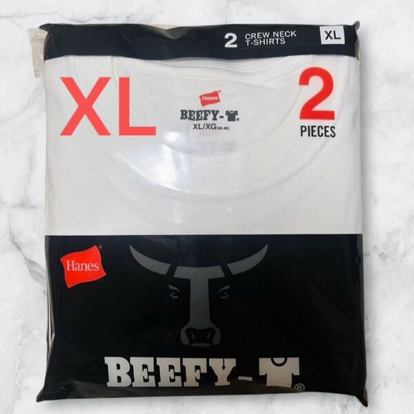 【新品未使用】ヘインズ BEEFY-T ビーフィー Tシャツ 半袖 白 2枚組 XL H5180-2