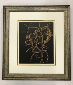 【特価】　≪　　パブロ・ピカソ　　≫　　LINOLEUM-CUTS【リノカット版画】　　FEMALE-BUST　 1962年　　PABLO　PICASSO