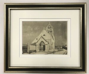 【特価】　≪　　モーリス・ユトリロ　　≫　　コロタイプ版画　　EGLISE　BLANCHE　　1929年　　MAURICE UTRILLO