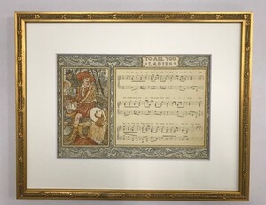 【特価】　≪　　ウォルター　クレイン　　≫　 オリジナルリトグラフ【石版画】　　PAN PIPES 　Ⅵ　　1883年　　WALTER CRANE