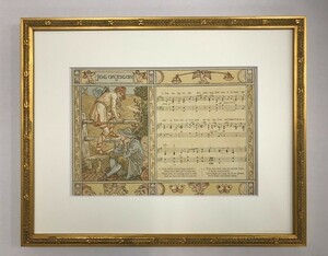 【特価】　≪　　ウォルター　クレイン　　≫　 オリジナルリトグラフ【石版画】　　PAN PIPES 　Ⅸ　　1883年　　WALTER CRANE