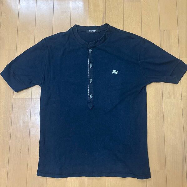 BURBERRY BLACK LABEL ヘンリーネック半袖カットソー ノバチェック Tシャツ