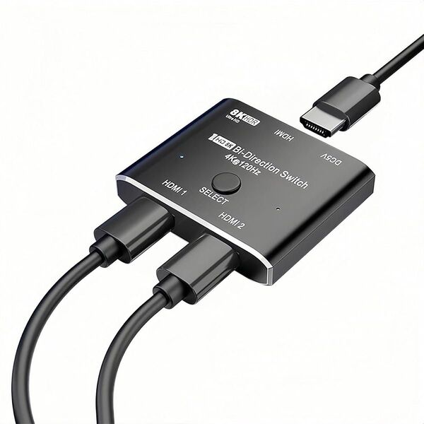 KCEVE 8K対応 HDMI2.1 双方向 HDMI分配器 8K@60Hz /4K@120Hz デュアルモニタースプリッター