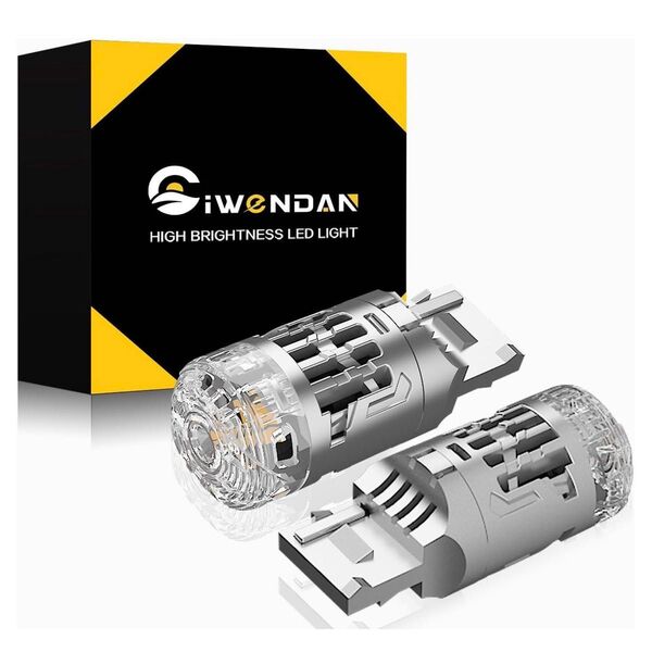T20 / T20 ピンチ部違い共用 LED ウインカー 超爆光 アンバー シングル キャンセラー内臓 DC12V車用 2本入り