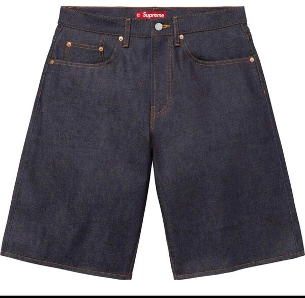 supreme rigid baggy denim shorts