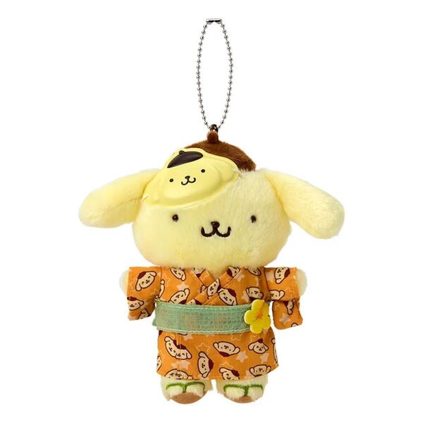 新品タグ付き ポムポムプリン マスコットホルダー キャラ盛り夏まつり! ぬいぐるみ バッグチャーム ストラップ 2025 サマー祭
