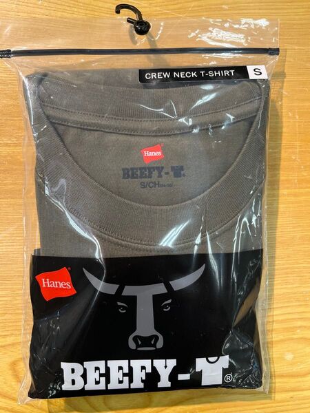【新品未開封】Hanes ヘインズ BEEFY Sサイズ カーキ 半袖Tシャツ ビーフィー クルーネック BEEFY-T