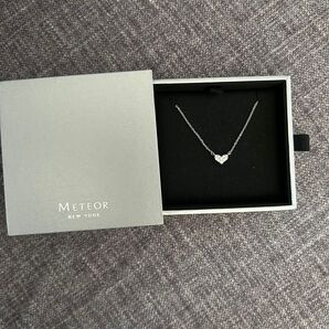 METEOR NEW YORK ミーティアニューヨーク パヴェハートネックレス CASTOR(プラチナ (ロジウム) コーティング