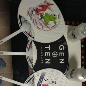 函館 イベントうちわ 3点セット イカ GEN TEN HAKODATE ミネラルウオーター付