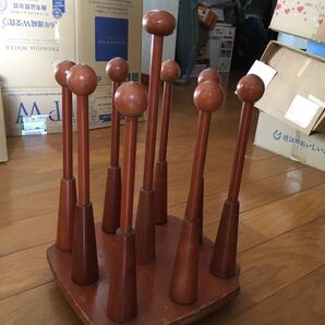 レトロな木製スリッパ立て
